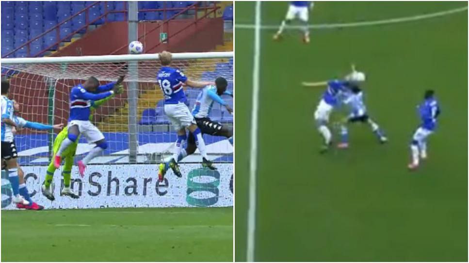 Moviola Sampdoria-Napoli, Keita ostacola Ospina sul gol. Contatto dubbio sulla rete di Osimhen