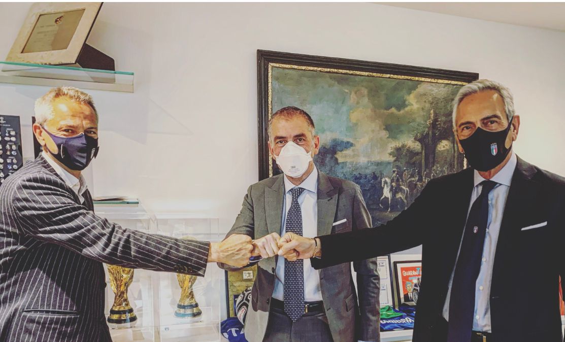 Incontro Costa-Gravina-Del Pino: "Obiettivo aprire gli stadi per la finale di Coppa Italia"