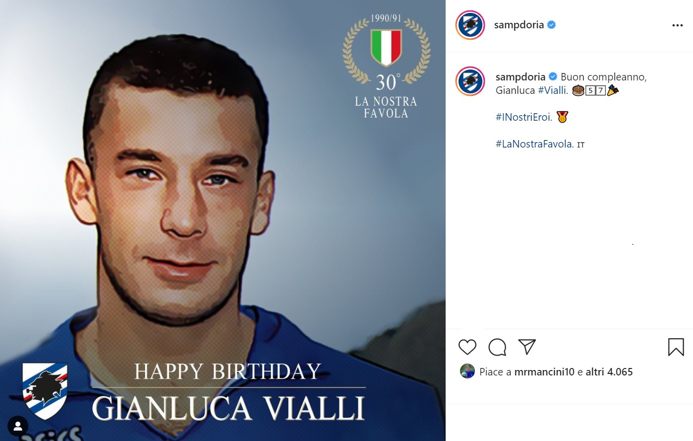 Tanti auguri a Gianluca Vialli: il bomber blucerchiato oggi compie 57 anni