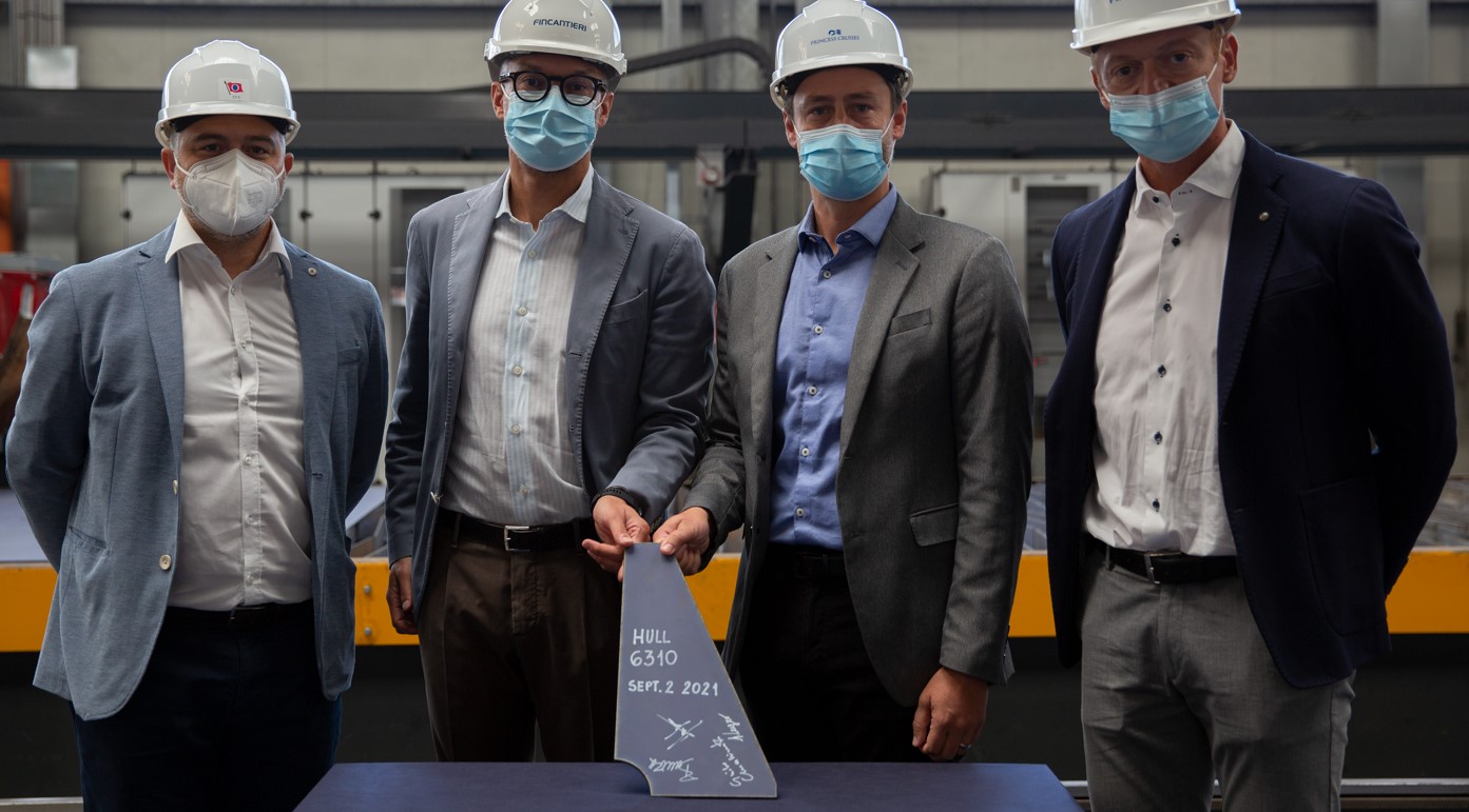 Fincantieri, taglio lamiera per la prima nave classe Sphere a Gnl di Princess Cruises