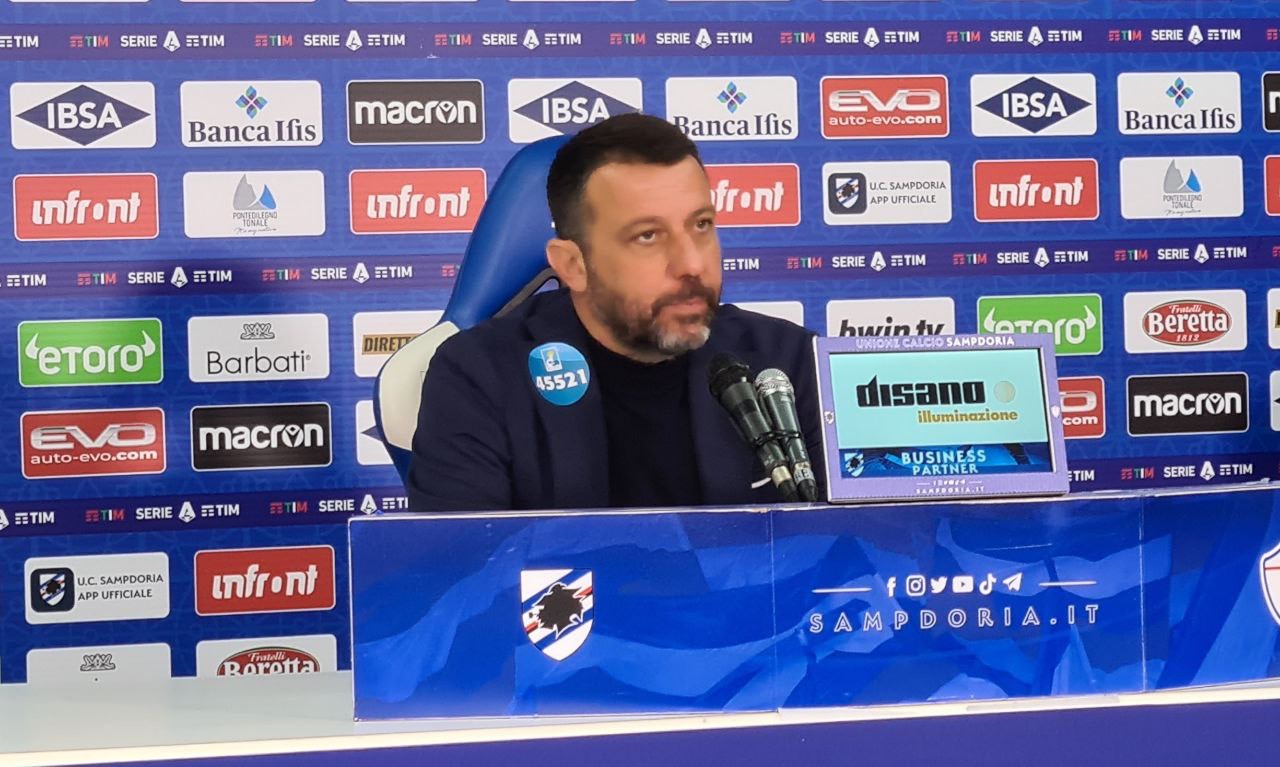 Sampdoria, D’Aversa: “Ottimo primo tempo. Futuro? Dipende dalla società”