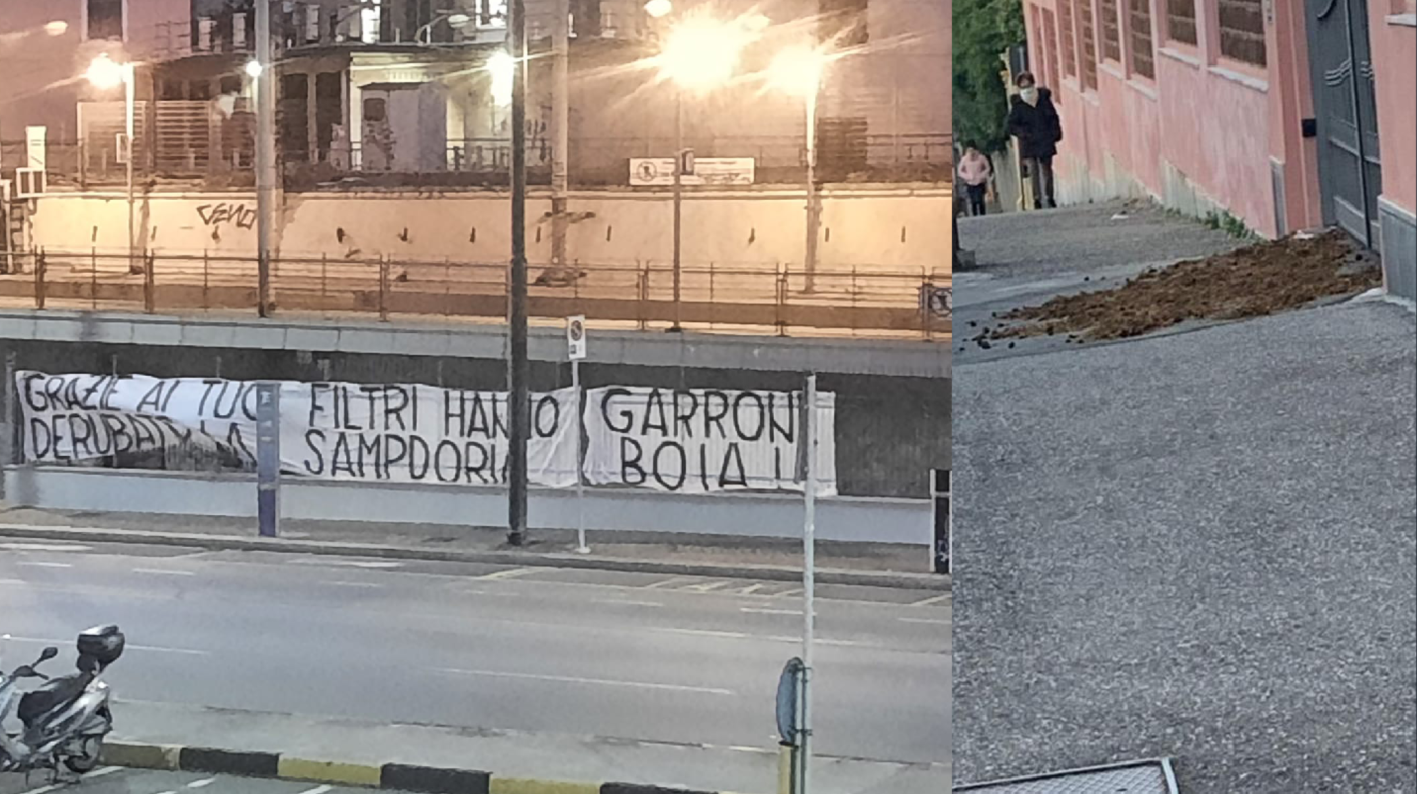 Sampdoria, letame e striscioni contro Garrone