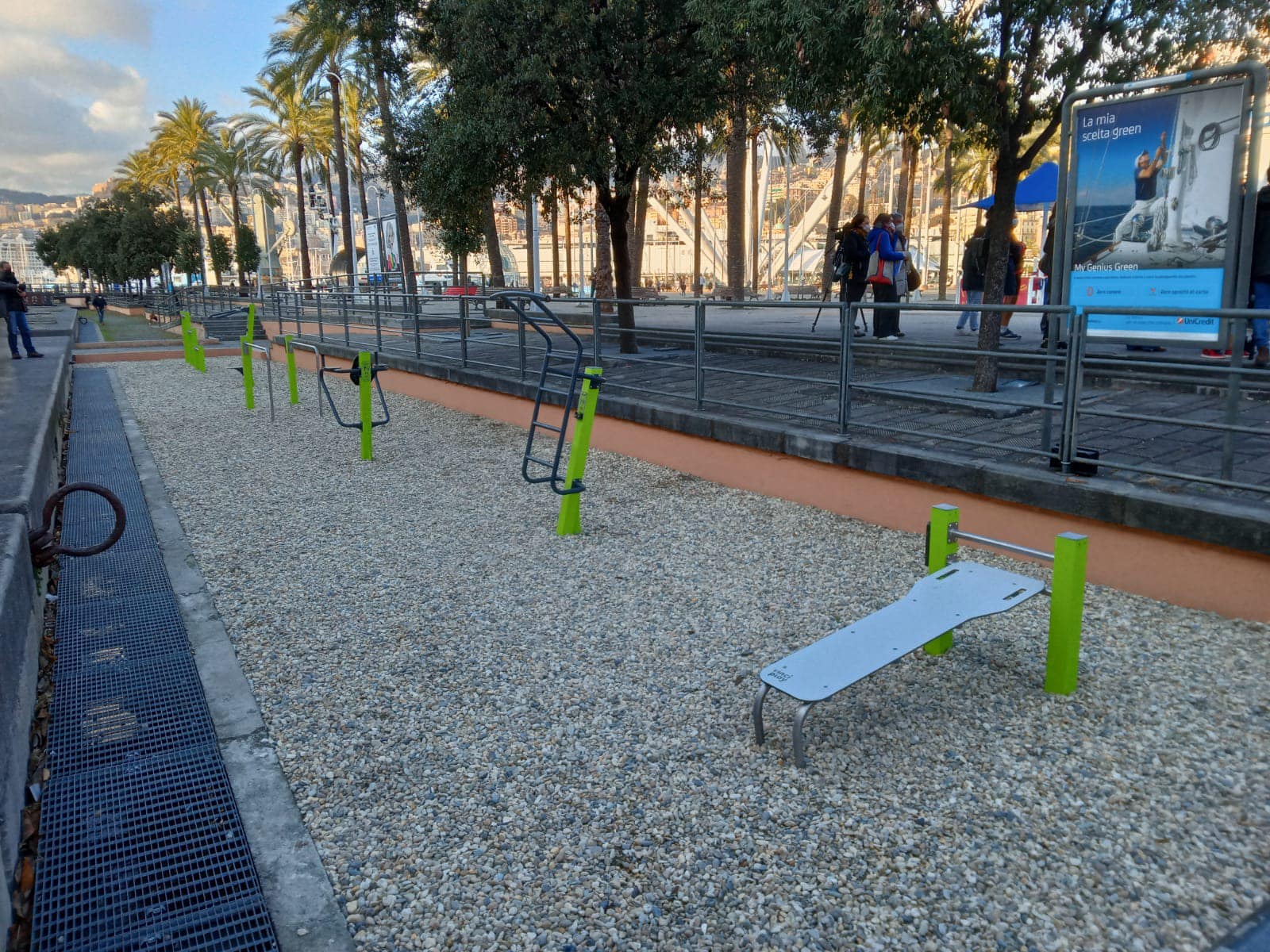 Genova, ecco il nuovo percorso fitness al Porto Antico