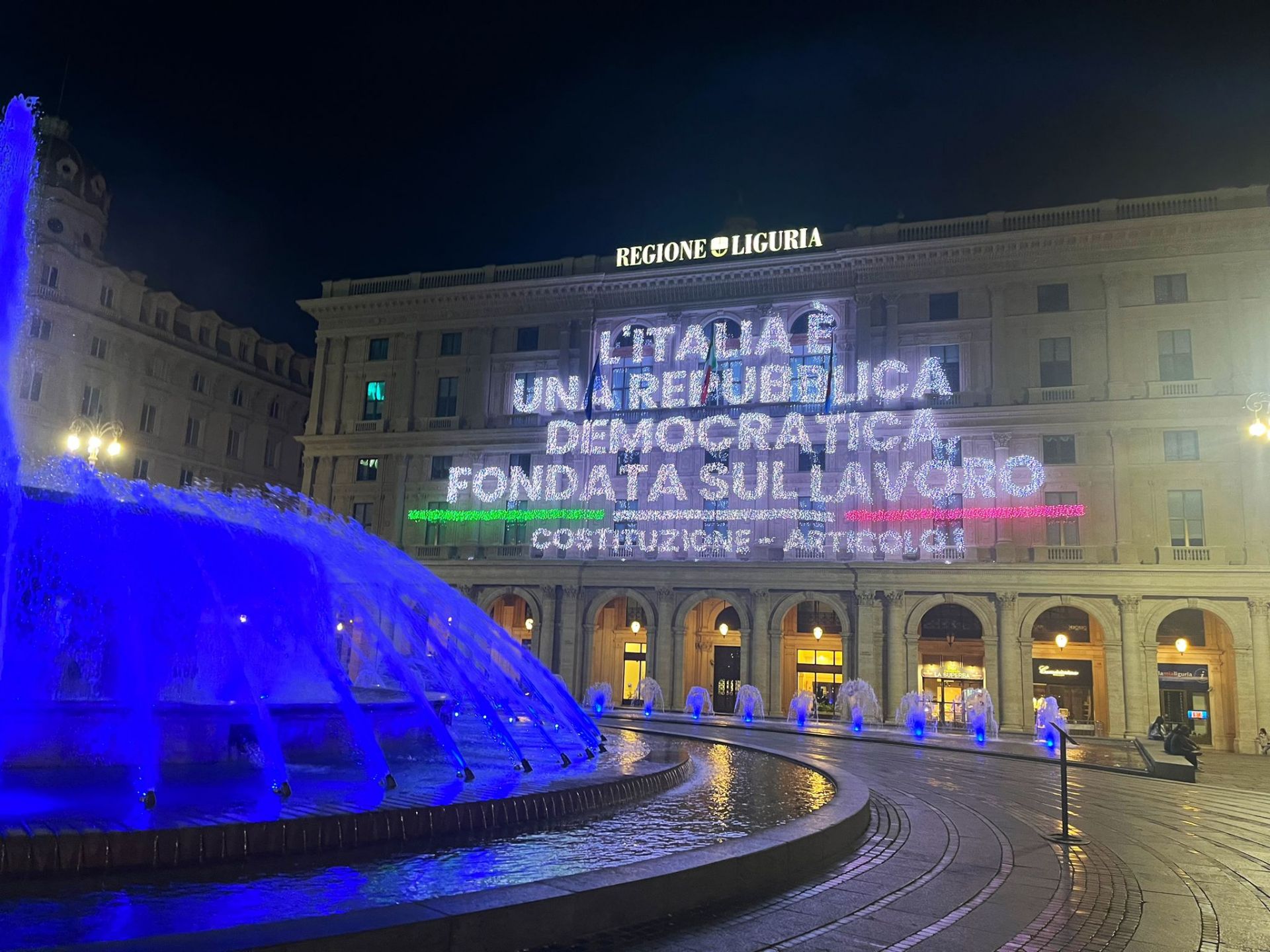 Primo Maggio, la Regione ha omaggiato i lavoratori con l'articolo 1 della Costituzione
