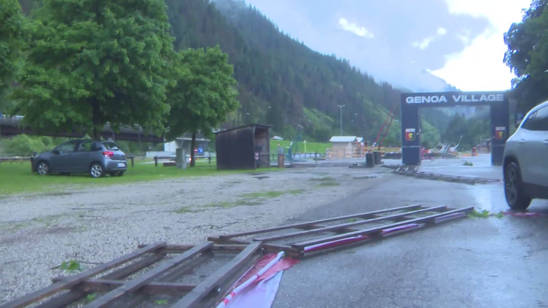 Genoa, il giorno dopo la tromba d'aria a Moena le immagini della devastazione al Village