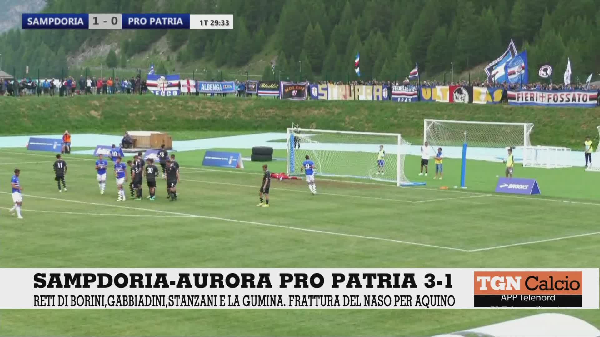 Sampdoria-Pro Patria 3-1: a segno Borini e Gabbiadini nel primo tempo, La Gumina nella ripresa
