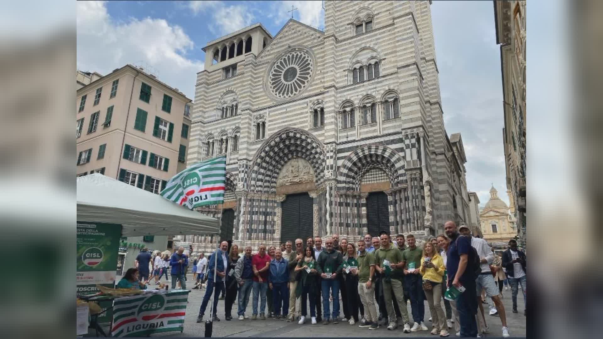 Liguria, Cisl in piazza: "Redistribuzione degli utili ai lavoratori, la nostra proposta di legge"