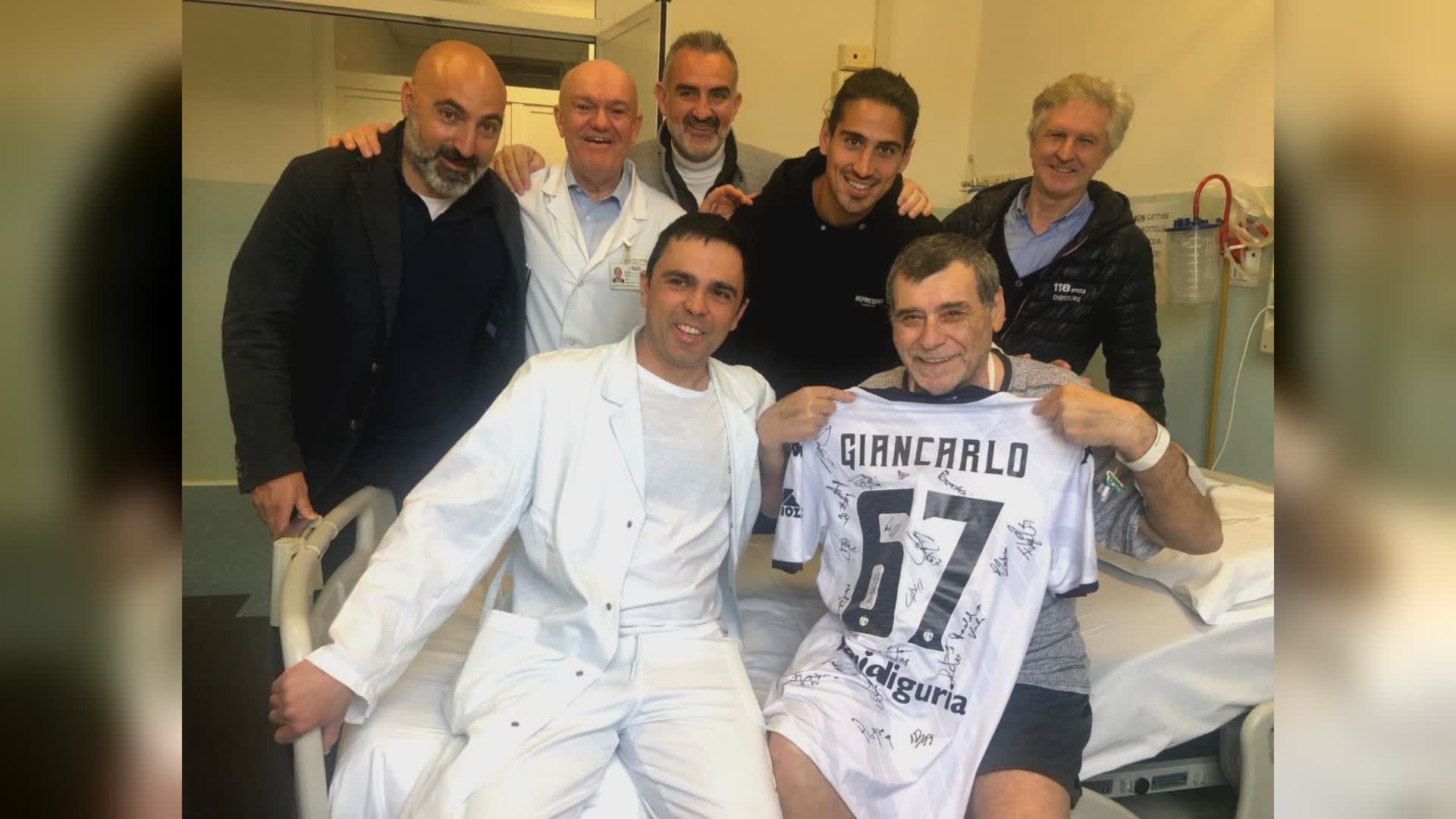 Spezia: la squadra in visita al tifoso colpito da infarto durante la partita con l'Ascoli