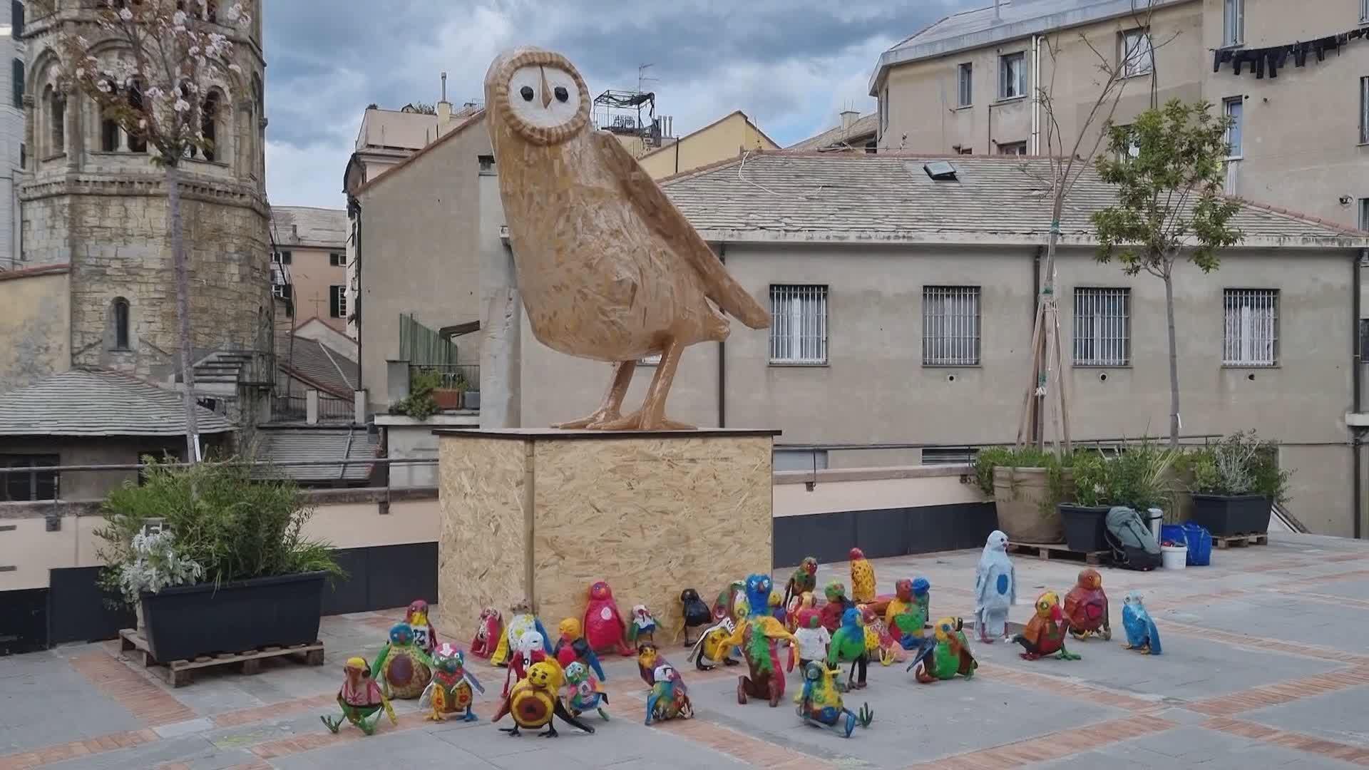 Genova, civette in cartapesta ai Giardini Luzzati: ecco il progetto di arte comunitaria