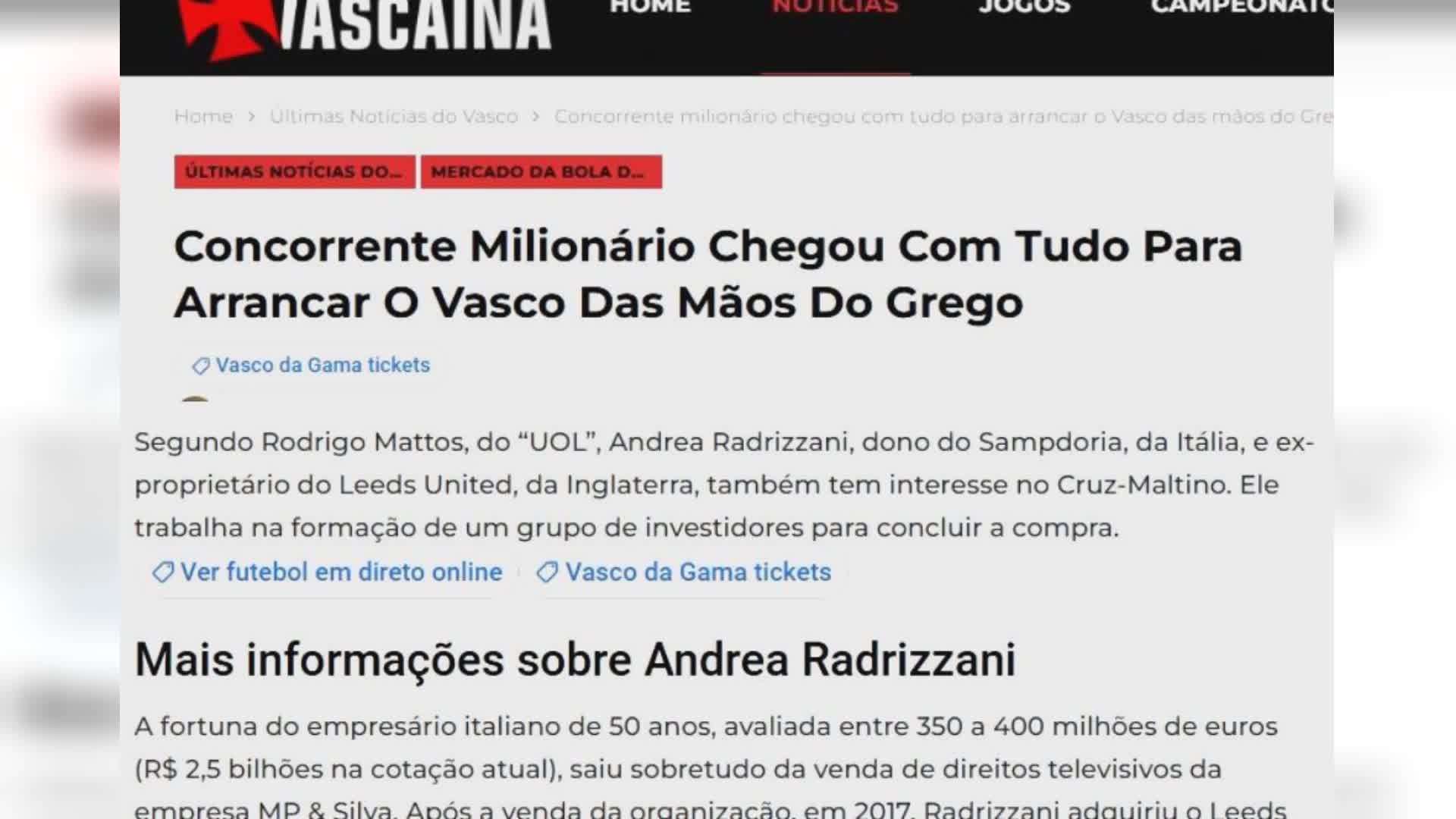 Radrizzani vuole il Vasco de Gama, già nell'orbita dei 777 Partners
