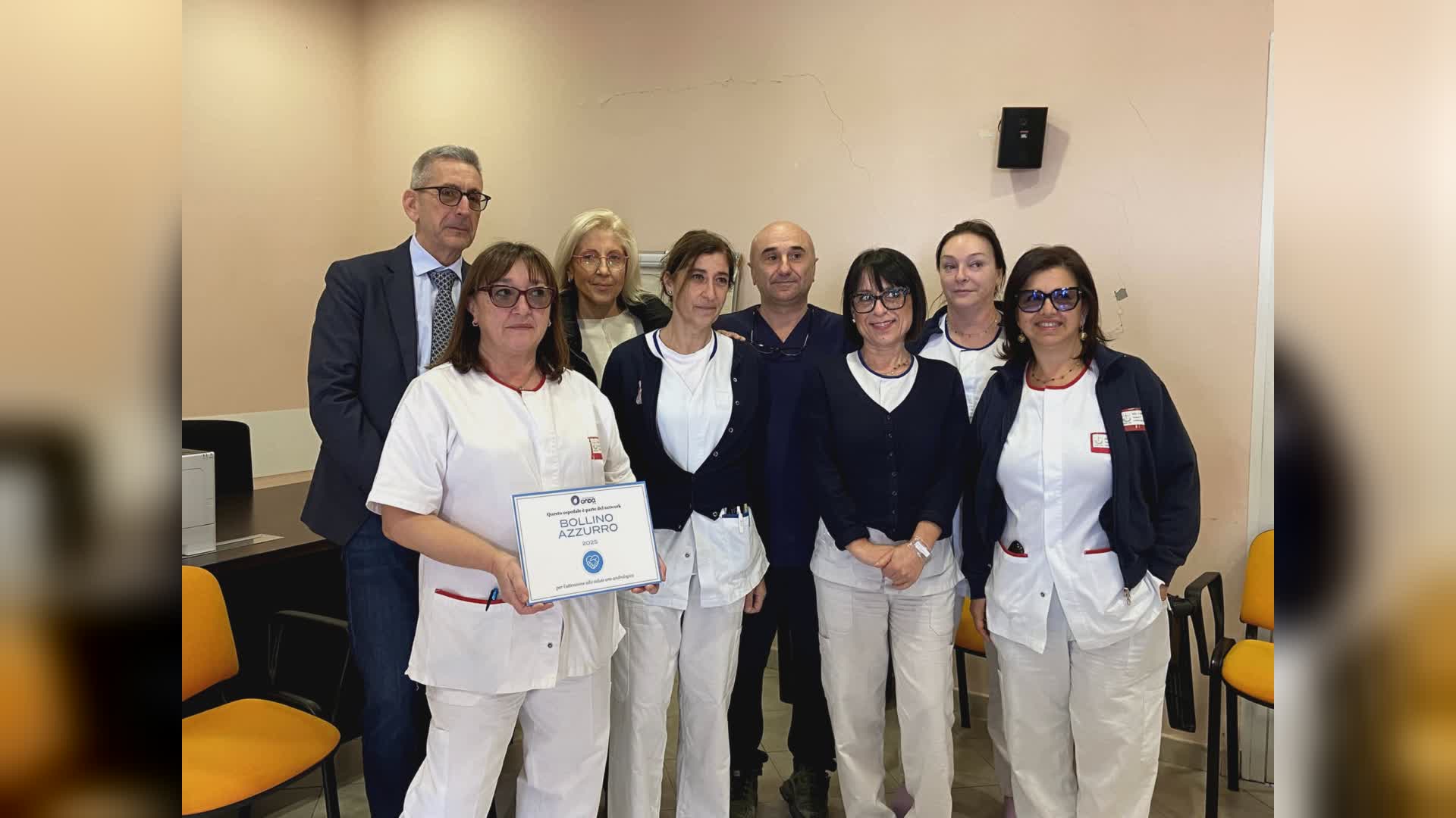 Imperia, il reparto di Urologia insignito del Bollino Azzurro