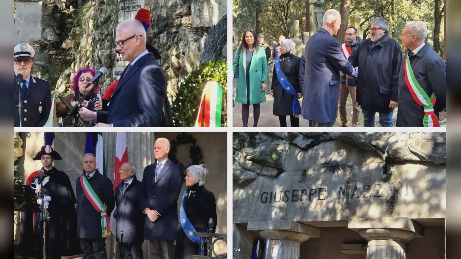 Genova, ministro Zangrillo visita tomba Mazzini: "Tenere viva memoria significa conservare identità"