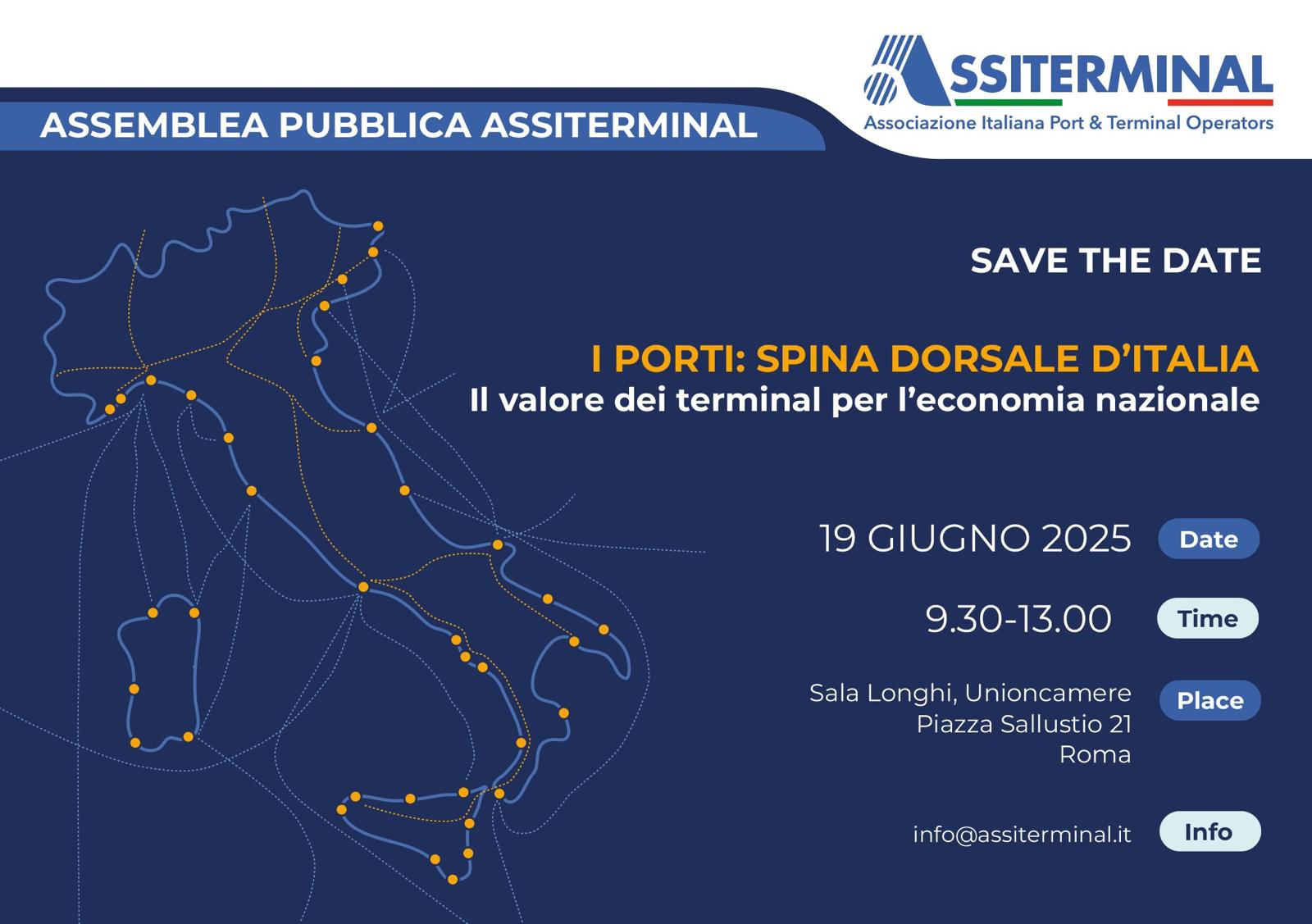 19 giugno a Roma l’Assemblea di Assiterminal: focus sul ruolo strategico dei porti
