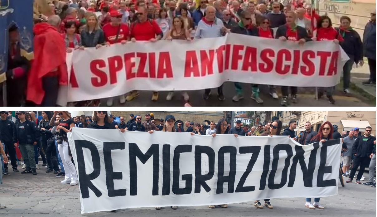 La Spezia: tensione in città per il doppio corteo di antifascisti e CasaPound, intervenute oltre duemila persone