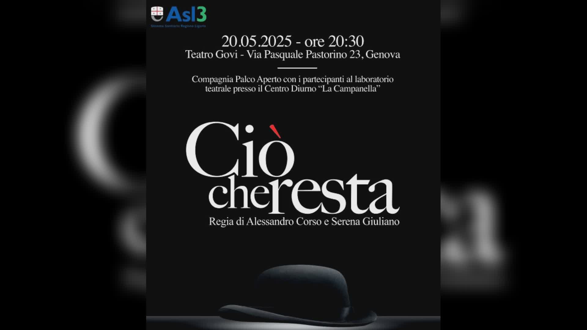 'Cio' che resta': martedì 20 maggio lo spettacolo al Teatro Govi di Genova
