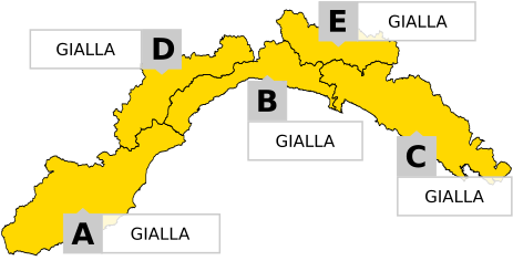Liguria, allerta gialla per temporali da mezzanotte alle 18 di sabato