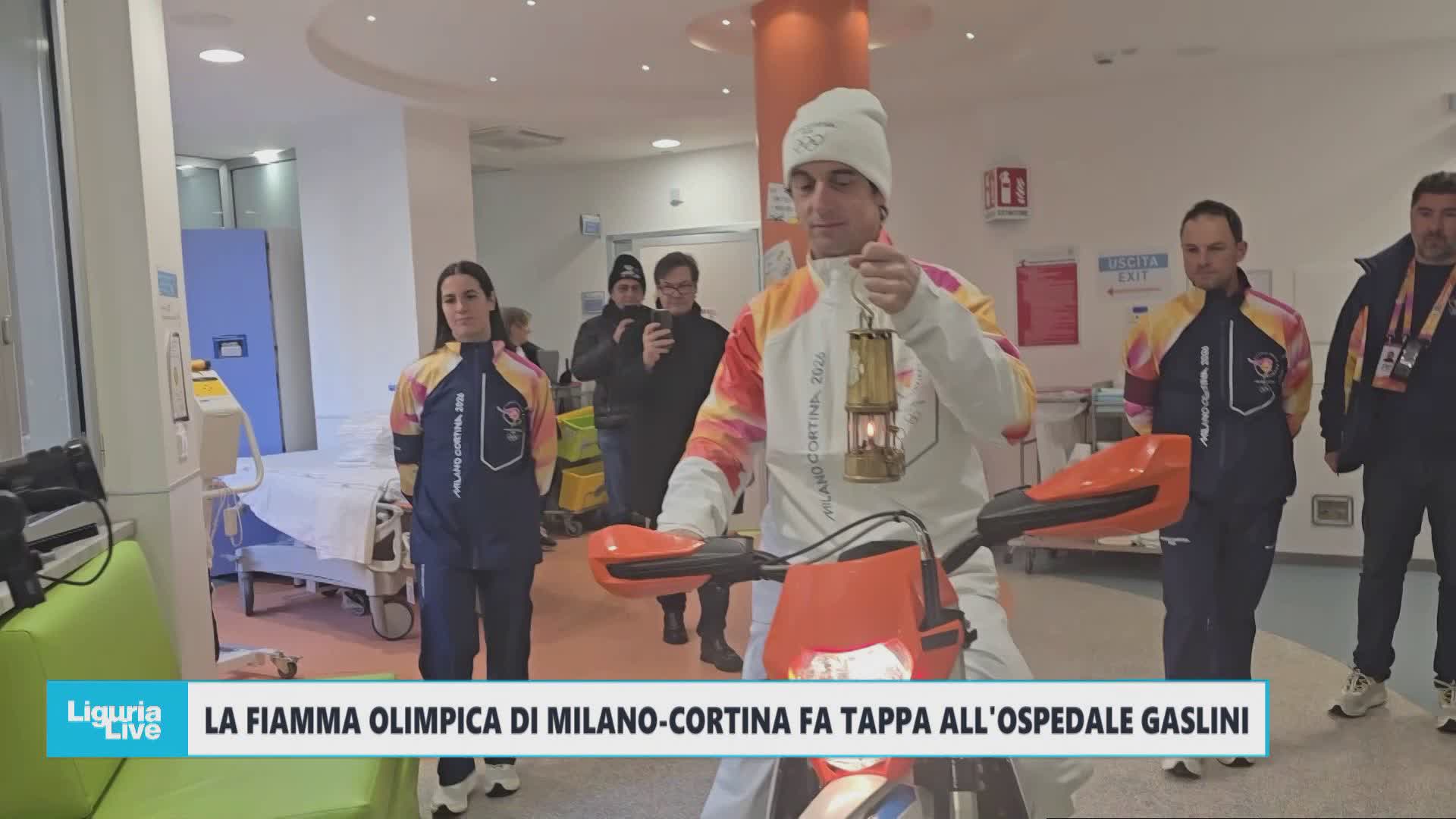 La fiamma olimpica di Milano-Cortina fa tappa all'ospedale Gaslini