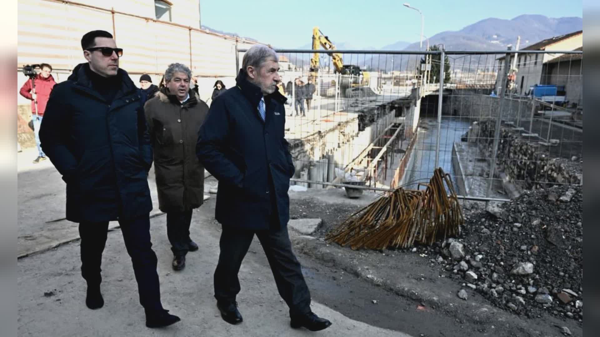 Busalla, cantiere Migliarese a conclusione. Bucci e Giampedrone: "Opera da 10 milioni per sicurezza e prevenzione"