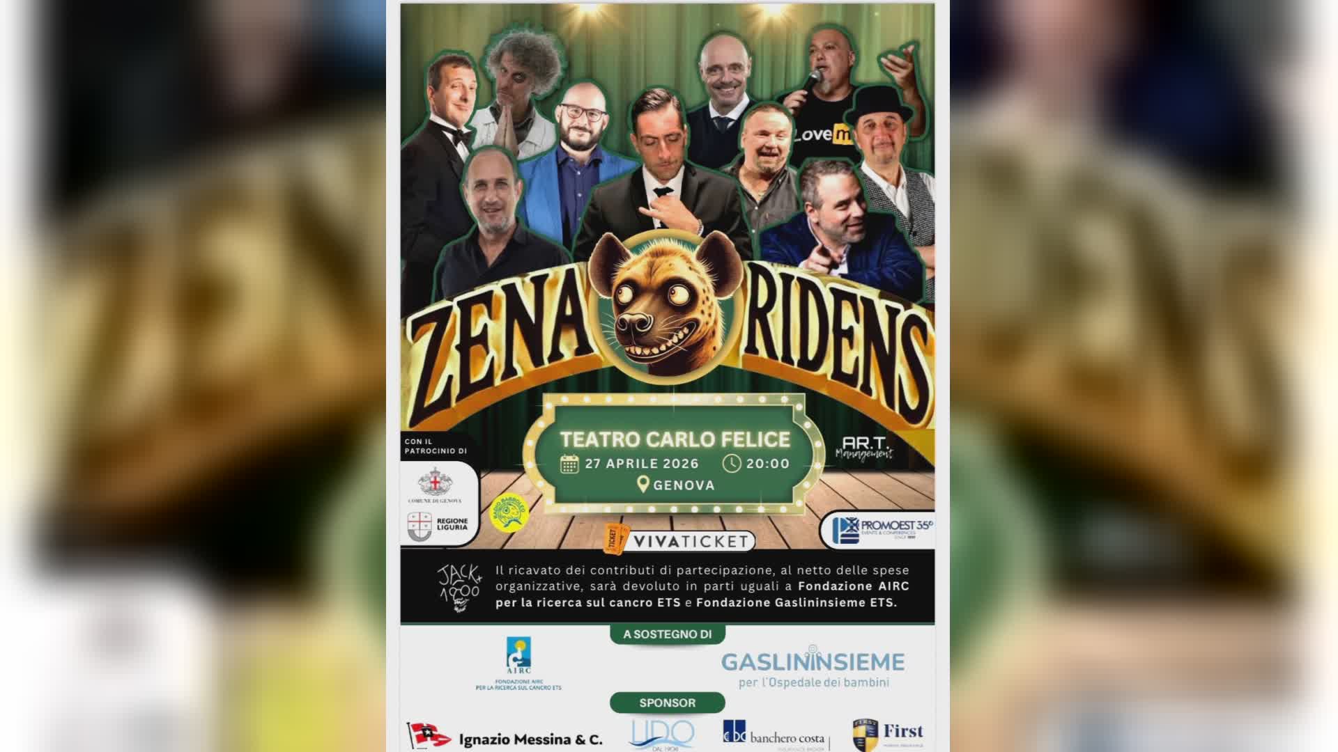 Zena Ridens in scena al Carlo Felice per sostenere Airc e Gaslini nel ricordo di Giacomo De Martini