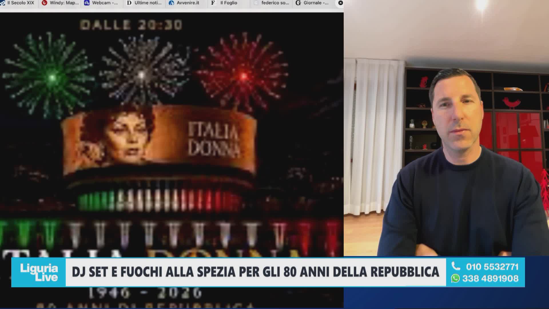 La Spezia, Italia Donna 1946-2026, Giampedrone presenta a Telenord l’evento di piazza per la Festa della Repubblica