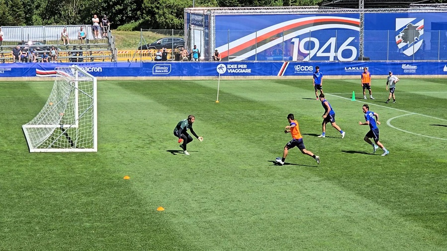Sampdoria, a Ponte di Legno si lavora sulla tattica. Assente Begic 