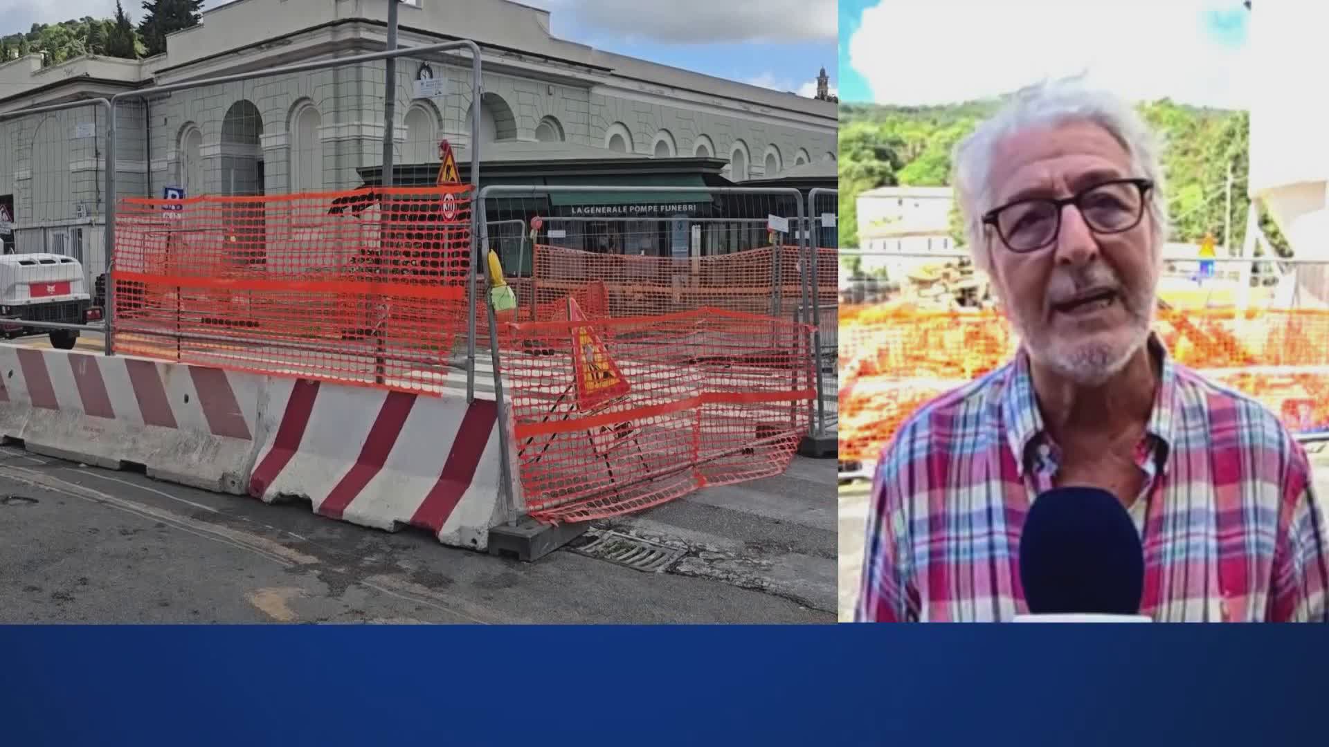 Cantiere in piazza Resasco, l'accesso al cimitero di Staglieno diventa un rebus: "Manca segnaletica adeguata"