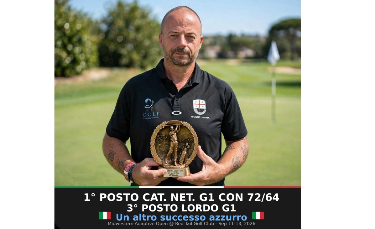 Golf paralimpico, Berlanda conquista il podio in Illinois e porta la Liguria sulla scena internazionale