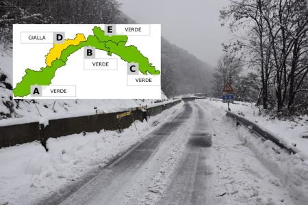 Maltempo Liguria, allerta gialla per neve in Valle Stura