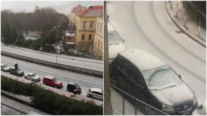 Genova si risveglia imbiancata da un'intensa grandinata