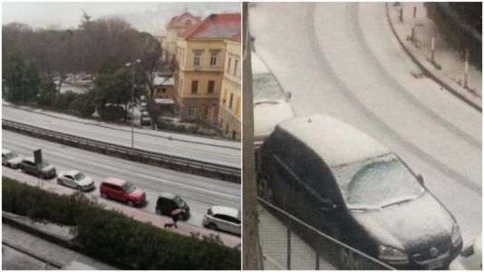 Genova si risveglia imbiancata da un'intensa grandinata