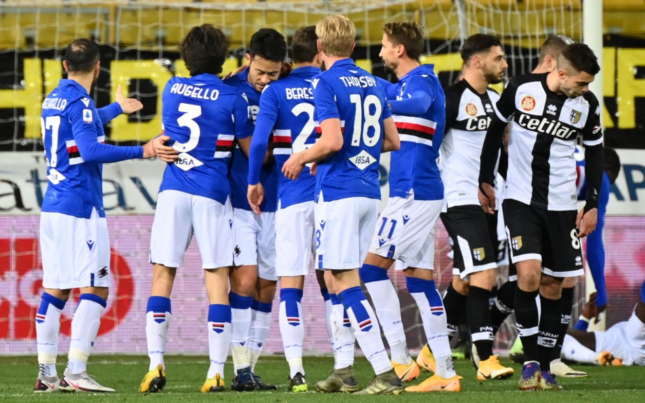 Sampdoria tutta concretezza, il Parma si ferma sui legni: al Tardini finisce 0-2