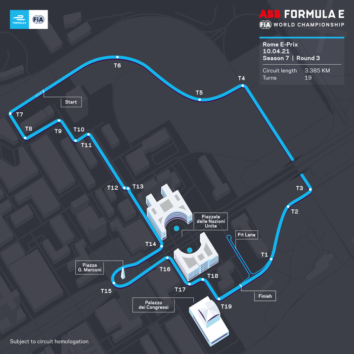 Formula E: svelato il nuovo circuito del Gp Roma all'Eur