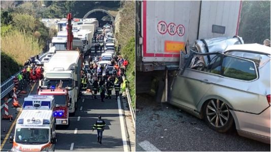 Grave incidente tra auto e tir in A10: un morto. Autostrada riaperta ma pesanti disagi