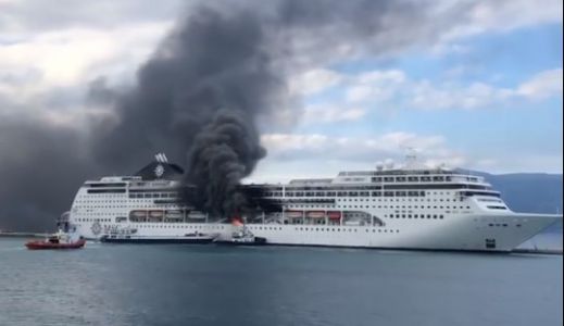 Grecia, incendio a bordo di Msc Lirica al largo delle coste dell'isola di Corfù