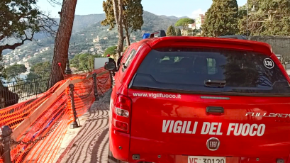 Crollo cimitero Camogli, ripartite le operazioni di rimozione dei detriti