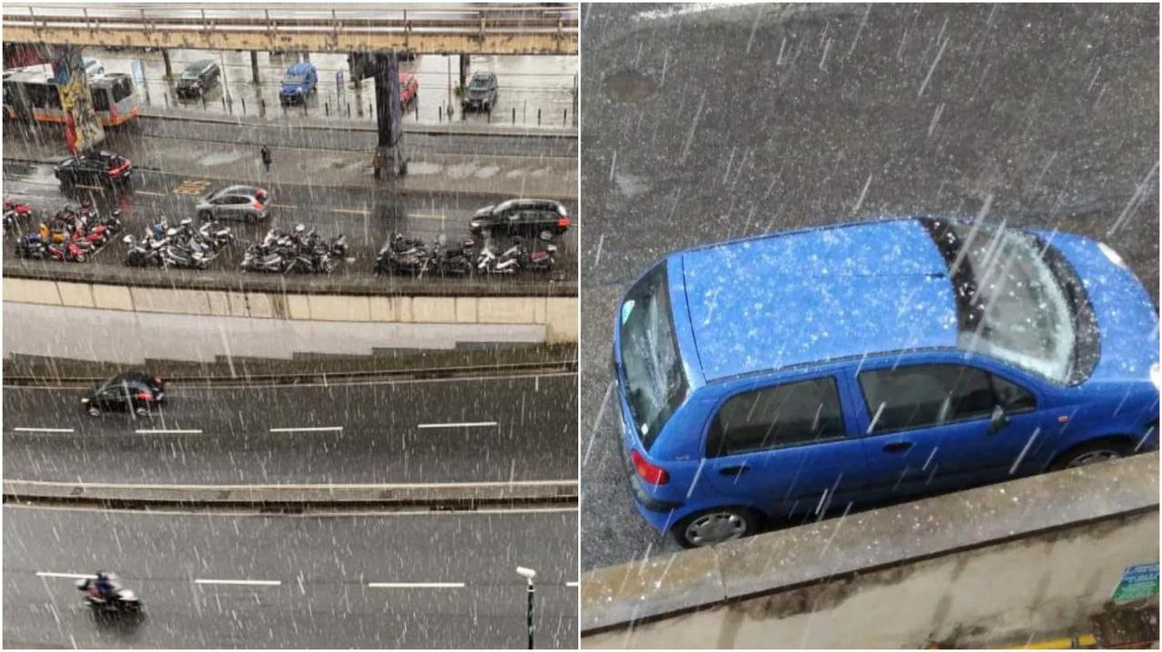 Il temporale imbianca Genova: non è neve ma graupel
