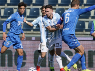 Entella sconfitta 1-0 dalla capolista Empoli: resta fanalino di coda a 21 punti