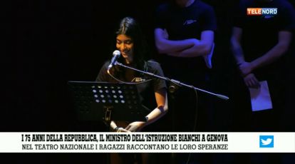 Genova, spettacolo dei ragazzi del Teatro per il ministro Bianchi: "E noi giovani?"