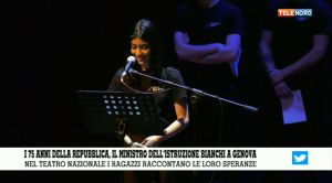 Genova, spettacolo dei ragazzi del Teatro per il ministro Bianchi: "E noi giovani?"