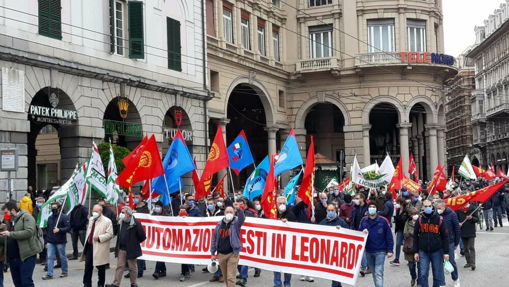 Genova, martedì 8 giugno nuovo sciopero di Leonardo: appuntamento a Principe