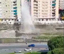 Genova, esplode un tubo nel Bisagno: incidente causato dai lavori per lo scolmatore