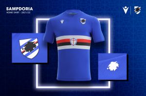 Sampdoria, la nuova maglia home nel segno della tradizione:  ha il baciccia sul collo