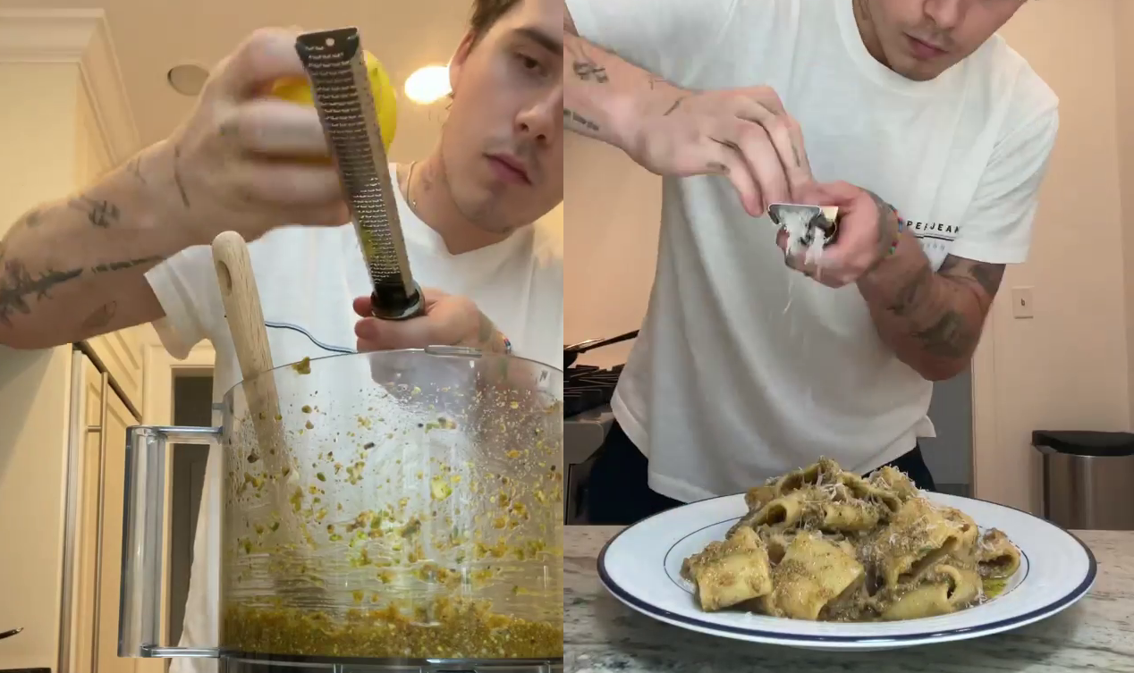 Il figlio di Beckham prepara il pesto su Instagram: il risultato è disastroso