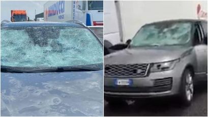 Impressionante grandinata in A1, decine di auto devastate