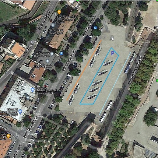 A Siena spostamento temporaneo dell'area terminal bus in piazza Gramsci/via Tozzi