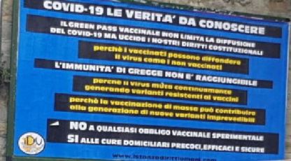 Sanremo, spunta manifesto anti green pass: "Le verità da conoscere"