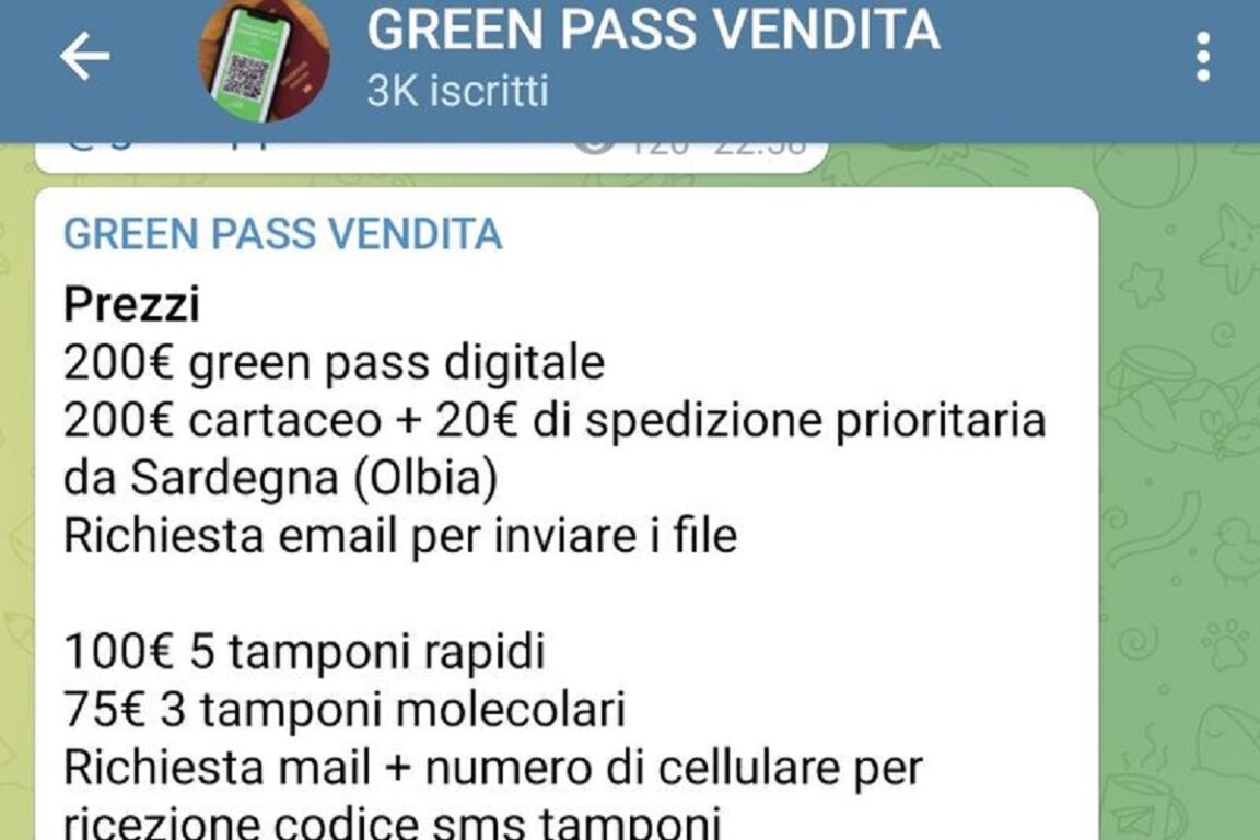 Green Pass falsi venduti su Telegram: blitz della polizia postale