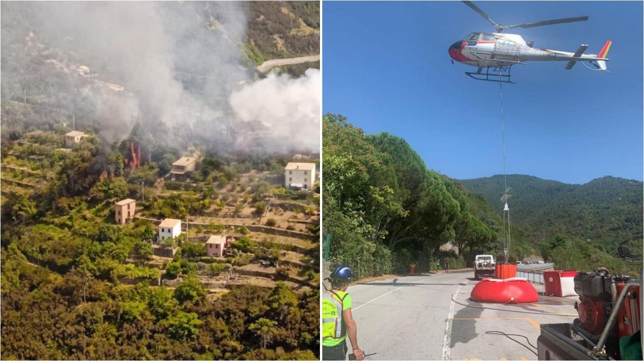 Incendio a Riomaggiore vicino alle abitazioni, 12 persone evacuate