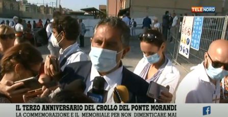 Anniversario Ponte Morandi, Toti: "Parte civile? Al momento opportuno lo faremo"