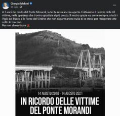 Anniversario Ponte Morandi, Meloni: "Ferita ancora aperta"